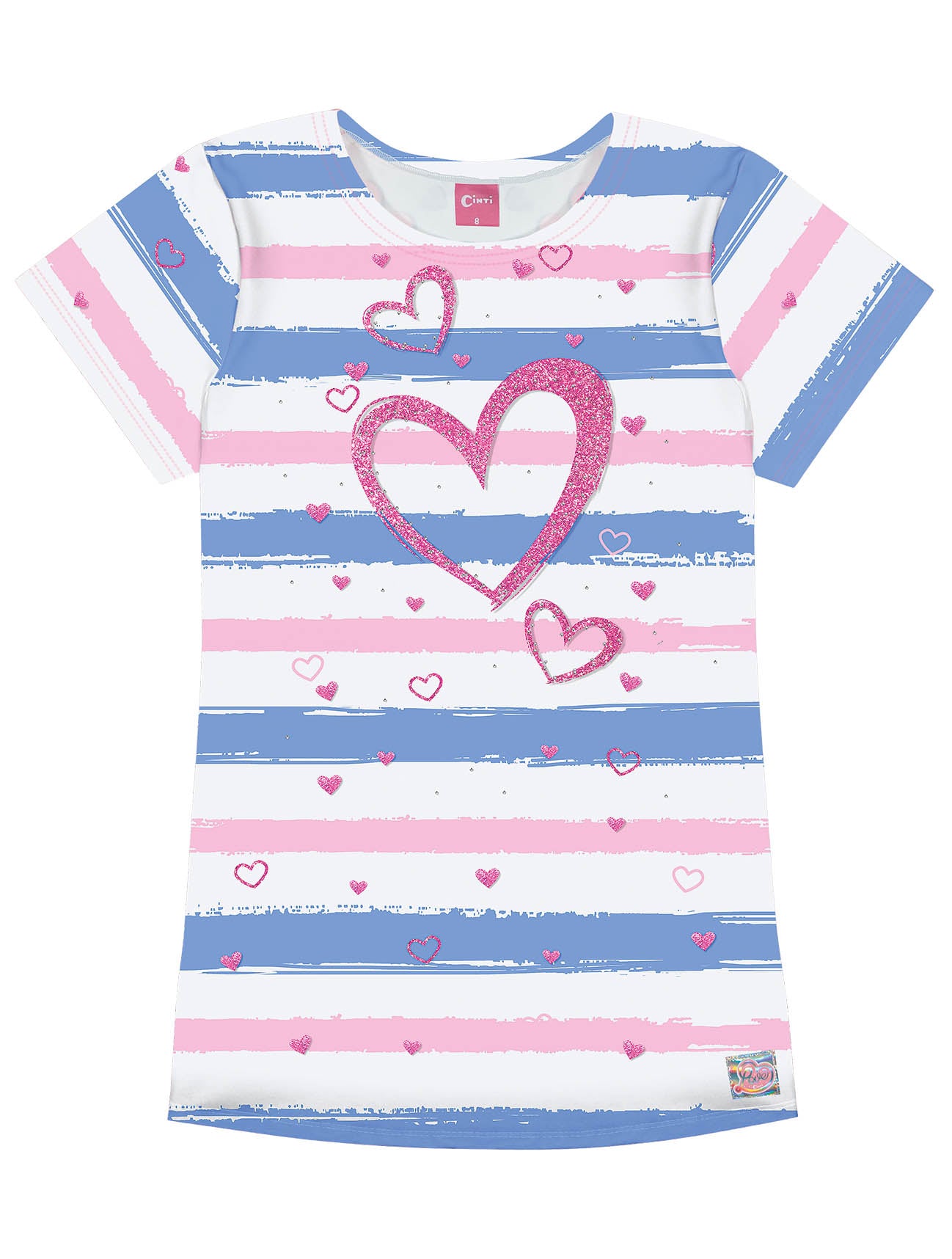 Vestido Infantil Cinti Verão Azul Coração