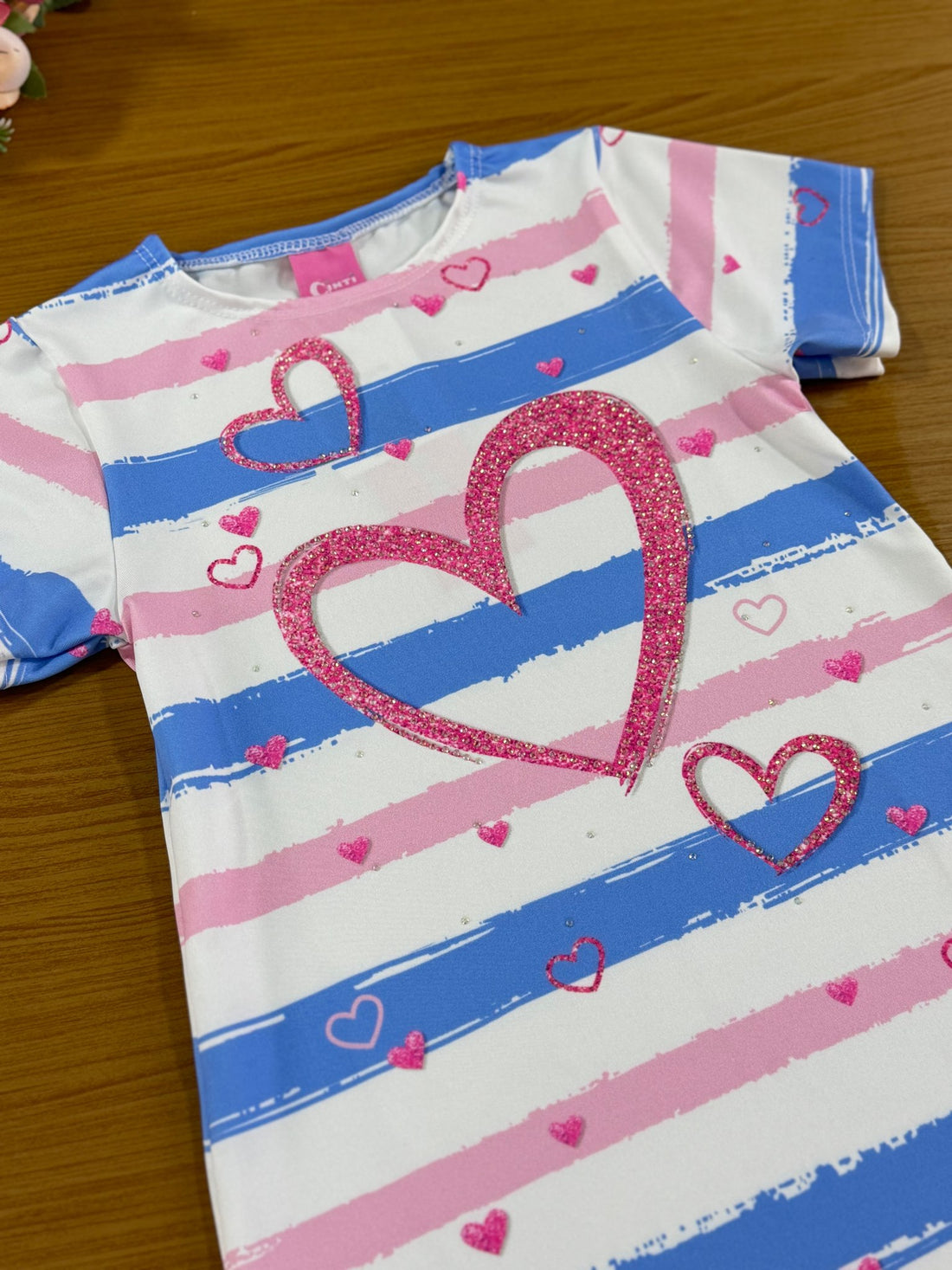 Vestido Infantil Cinti Verão Azul Coração
