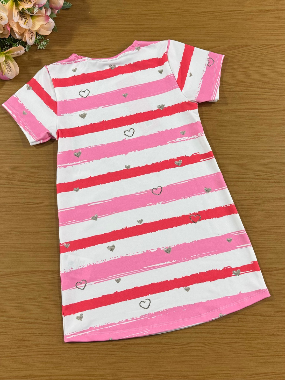 Vestido Infantil Cinti Verão Rosa Coração