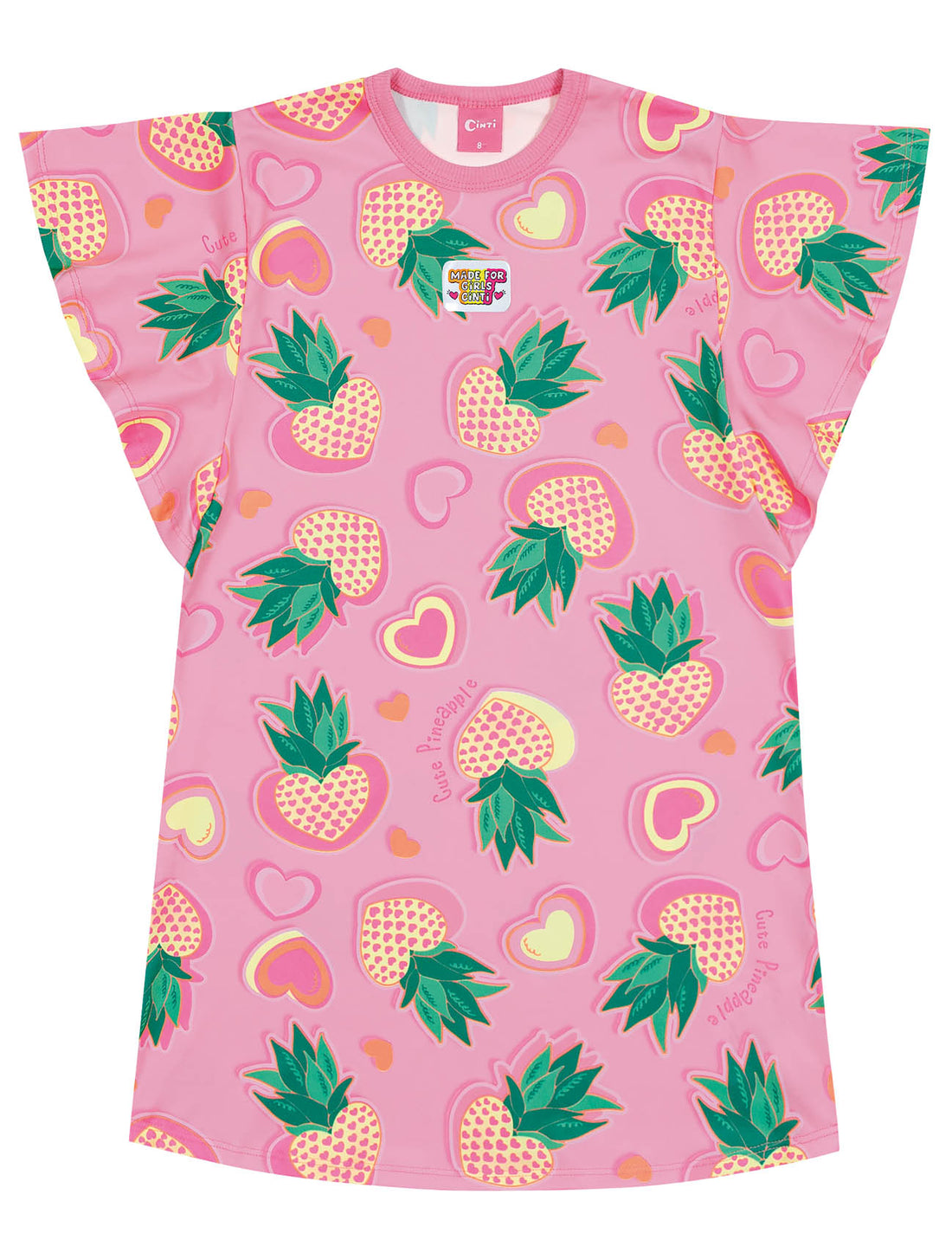 Vestido Infantil Cinti Verão Rosa Abacaxi