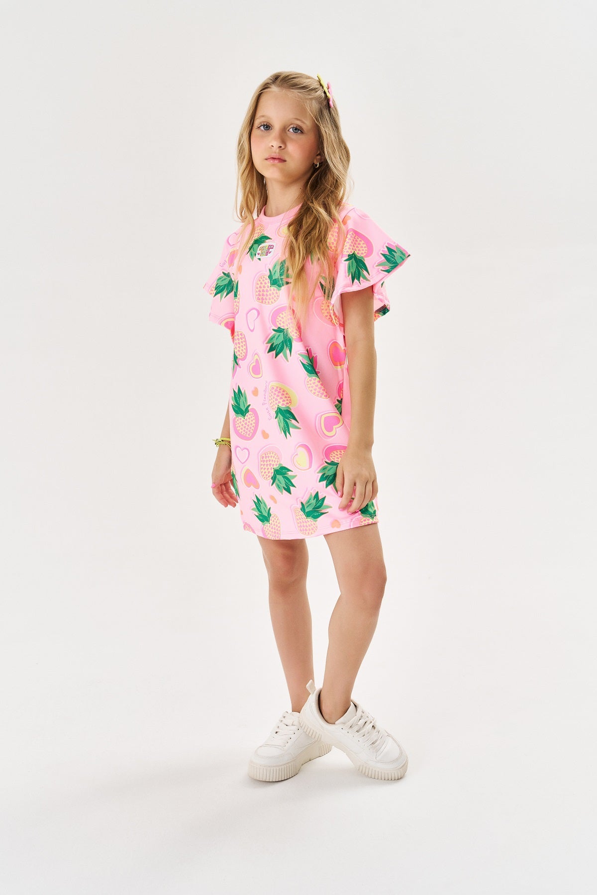 Vestido Infantil Cinti Verão Rosa Abacaxi