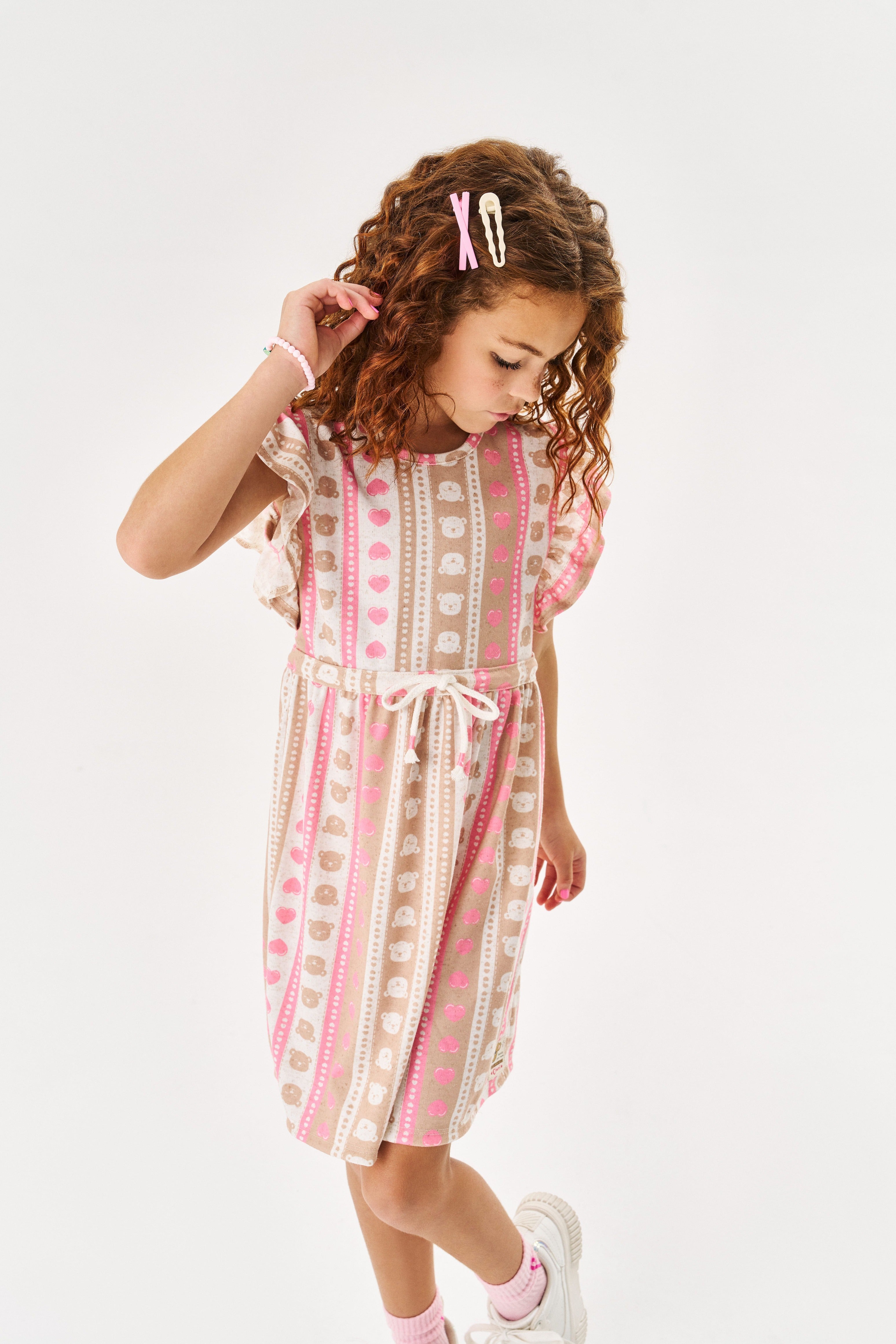 Vestido Infantil Cinti Verão Coração e Ursinho