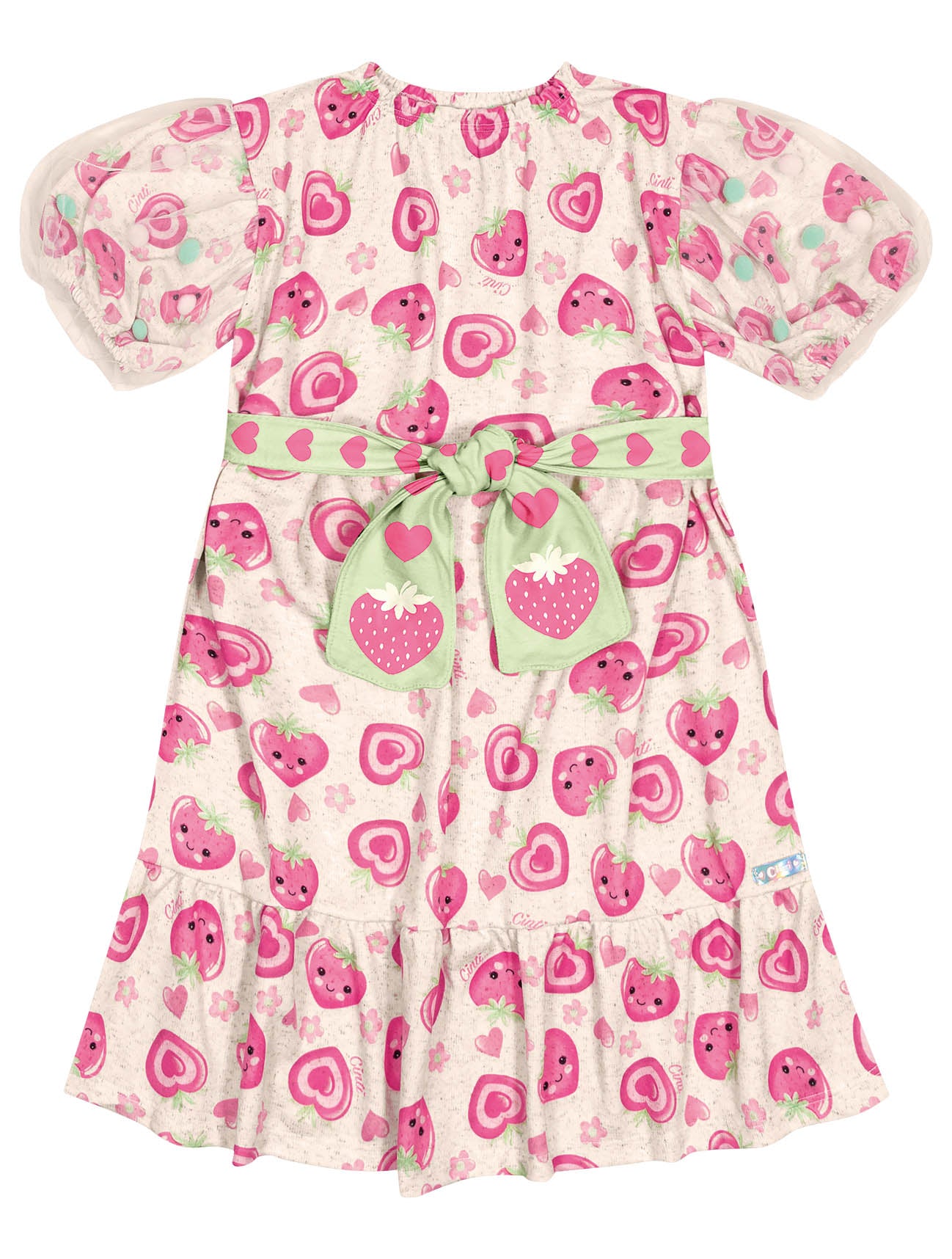Vestido Infantil Cinti Verão Rosa Moranguinho