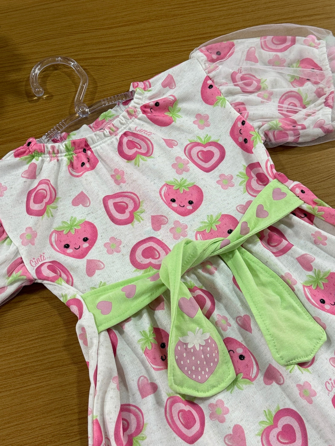 Vestido Infantil Cinti Verão Rosa Moranguinho