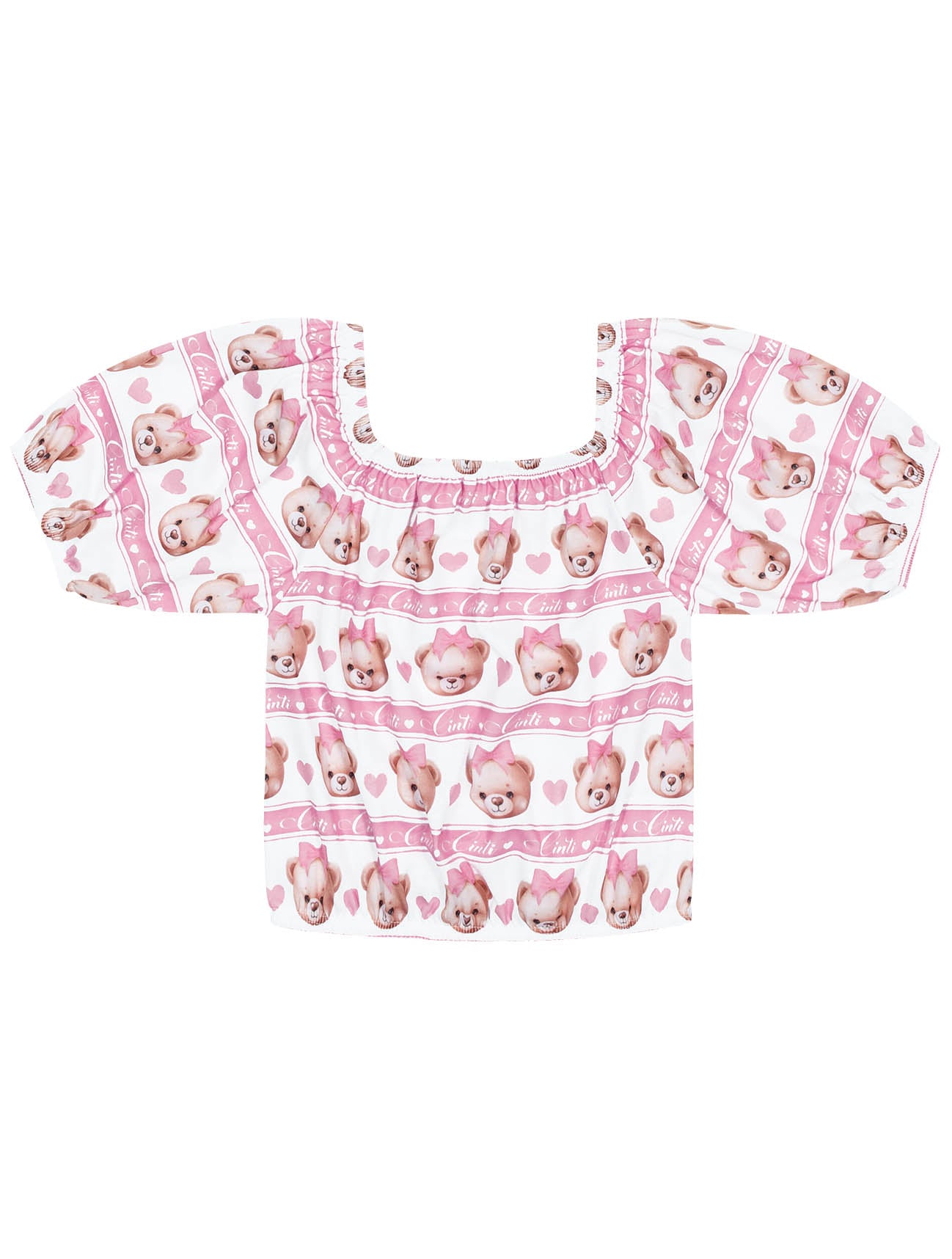 Conjunto Infantil Cinti Verão Shorts Rosa e Blusa Ursinha