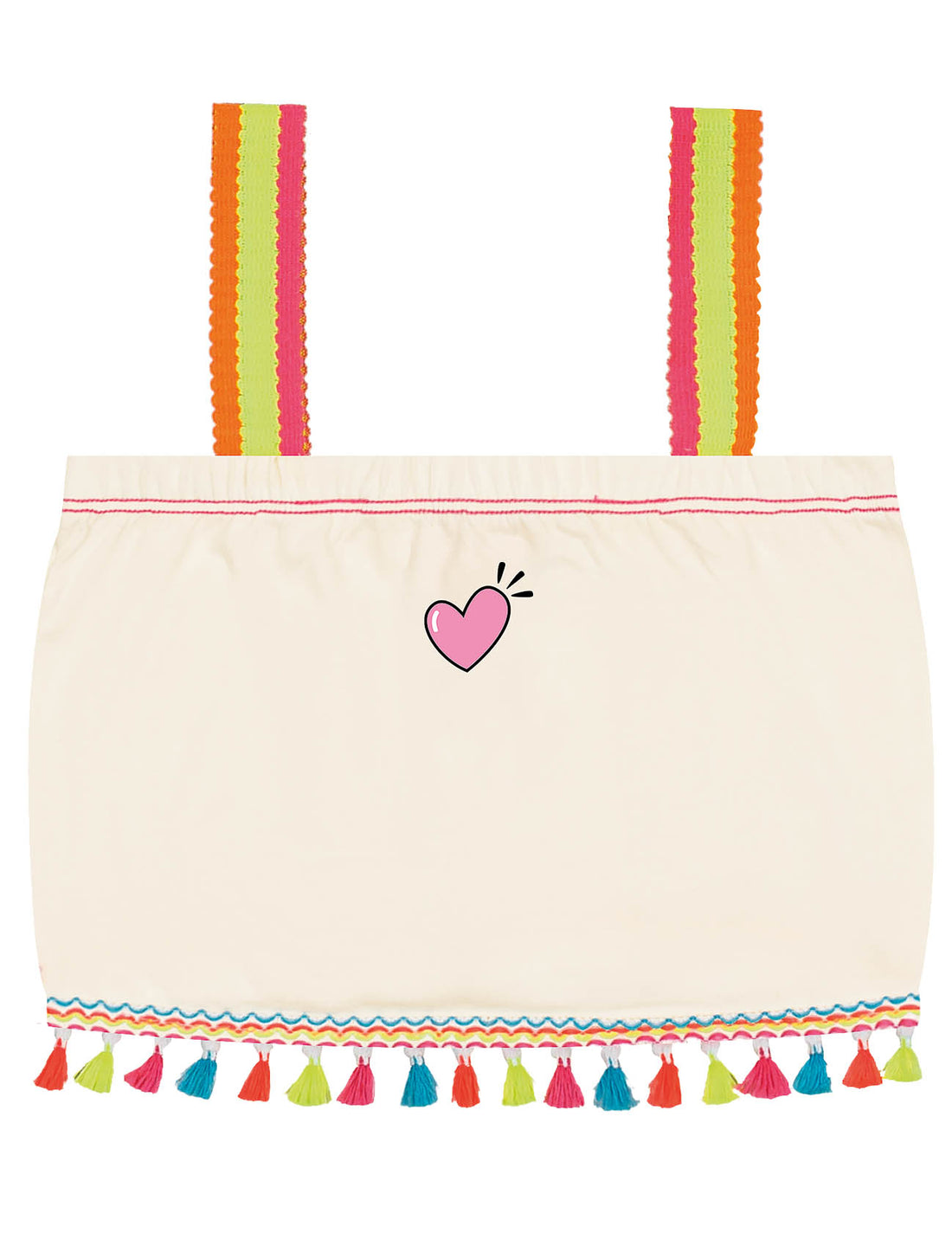 Conjunto infantil Cinti Verão Shorts Saia e Cropped Off Detalhes Neon
