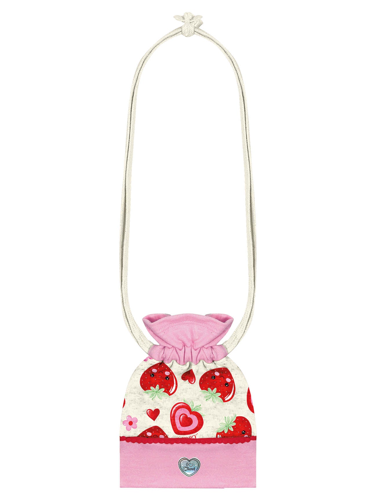 Conjunto Infantil Cinti Verão Shorts Saia e Blusa Vermelha Moranguinho com Bolsa