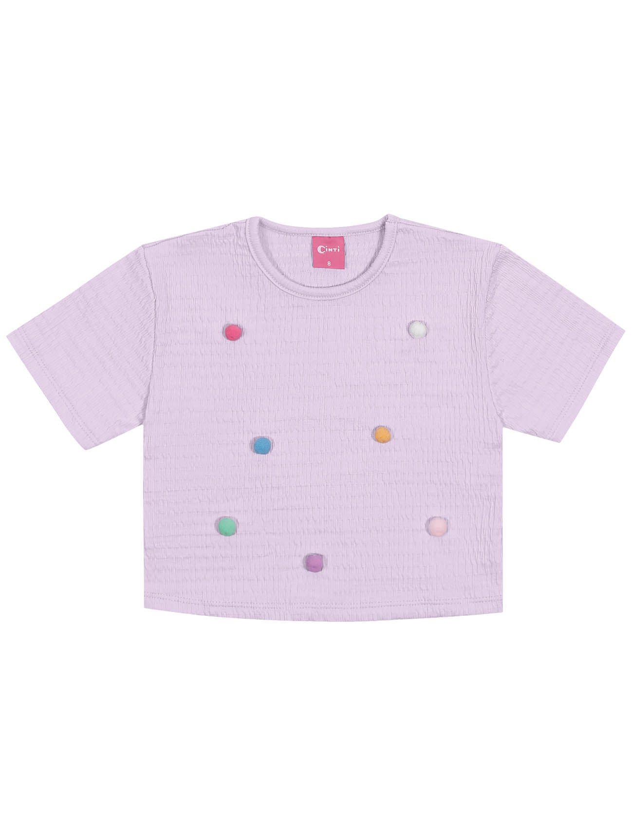 Conjunto Infantil Cinti Verão Shorts Saia e Blusa Lilás Cute