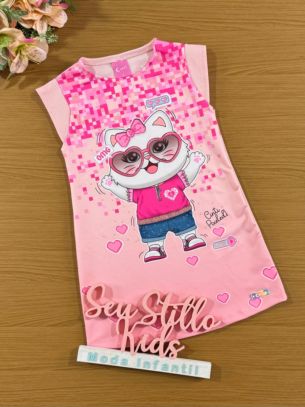 Vestido Infantil Cinti Verão Gatinha