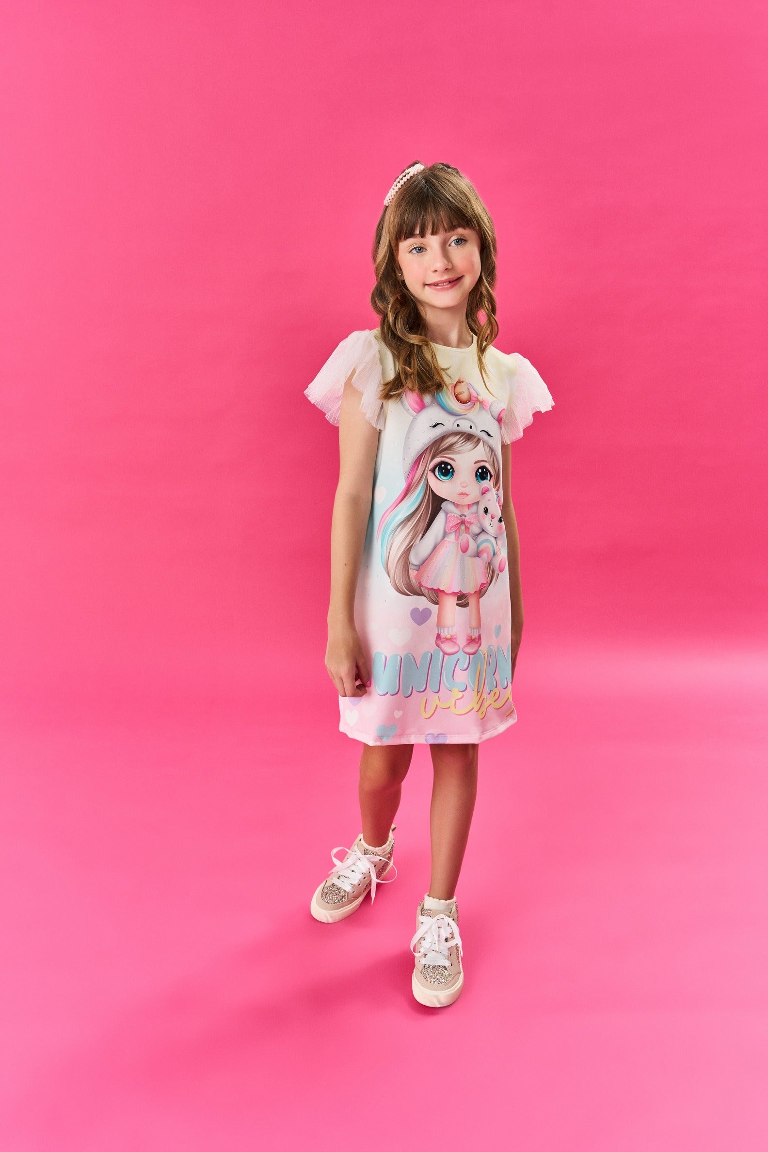 Vestido Infantil Cinti Verão Unicórnio Colors
