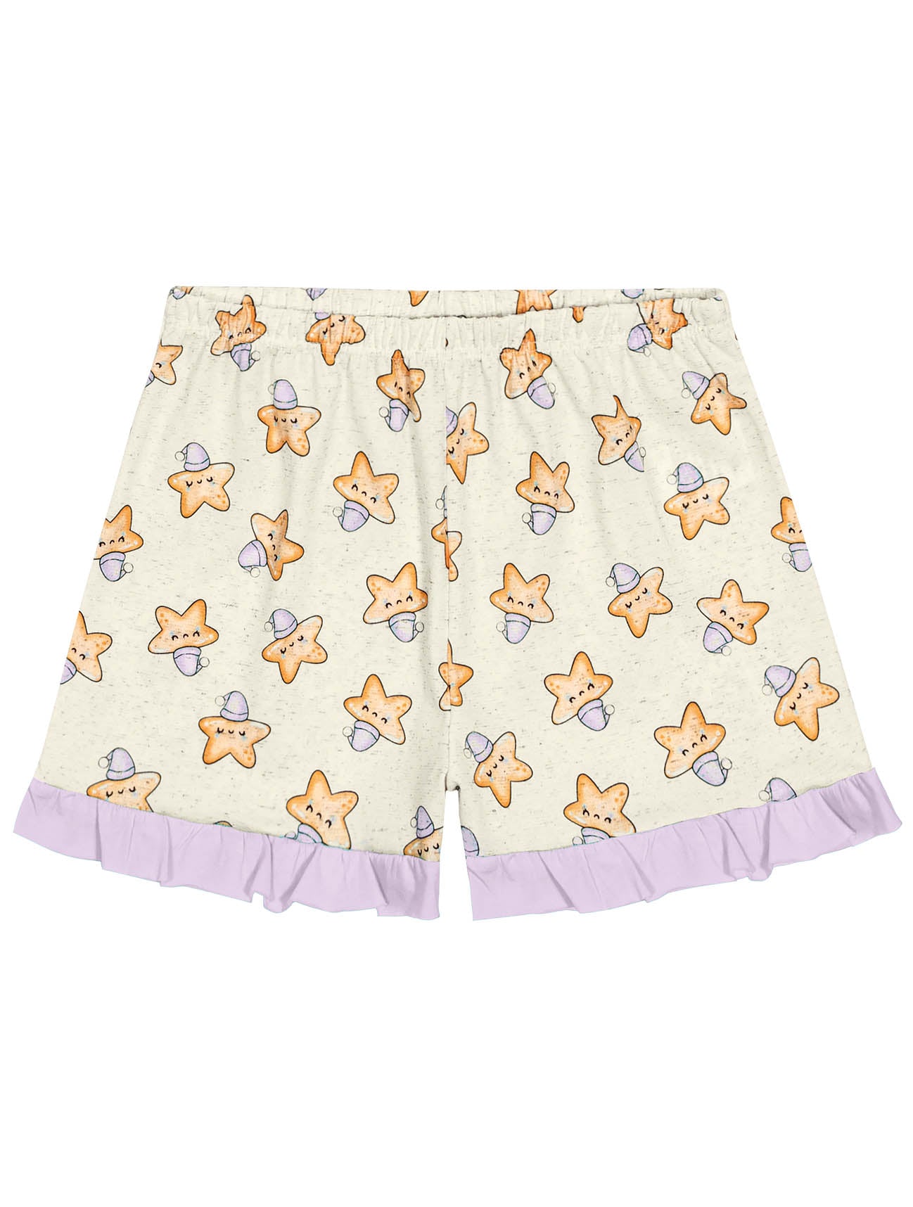 Pijama Infantil Cinti Verão Shorts e Blusa Ursinha Lilás