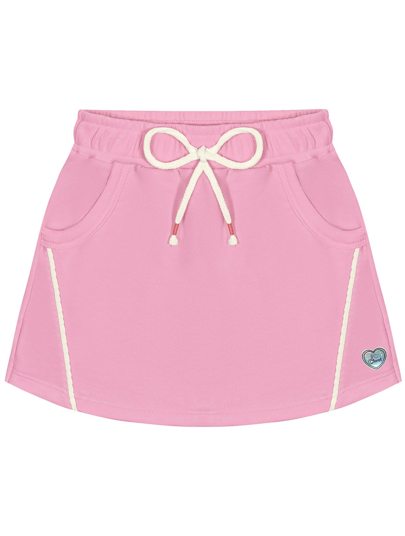 Conjunto Infantil Cinti Verão Shorts Saia Rosa e Blusa Moranguinho