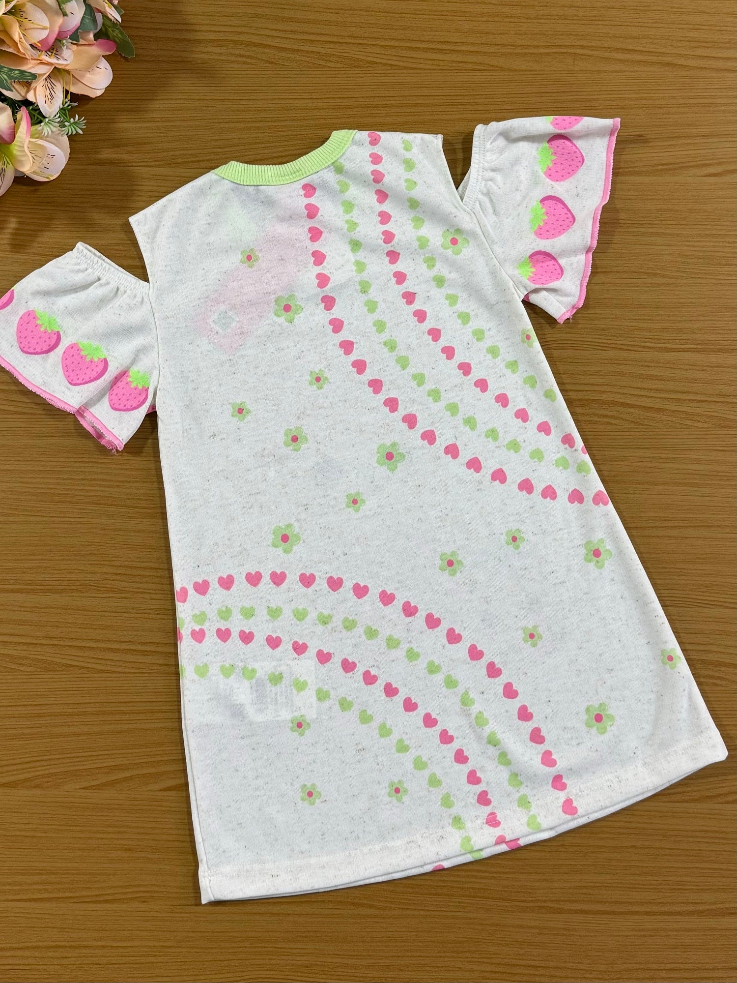 Vestido Infantil Cinti Verão Moranguinho Rosa