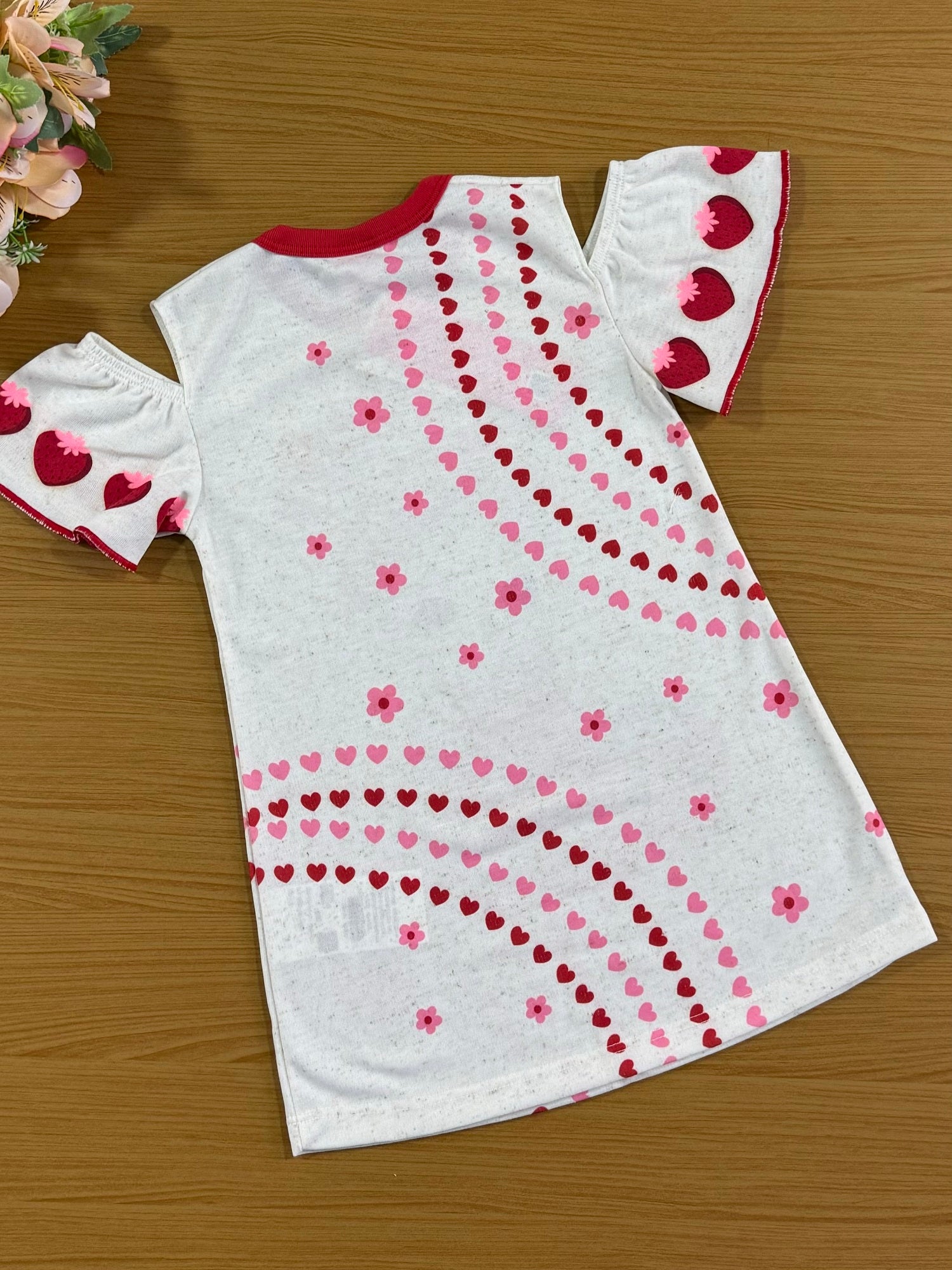 Vestido Infantil Cinti Verão Moranguinho Vermelha
