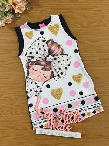 Vestido Infantil Cinti Verão Preto Menina Laço