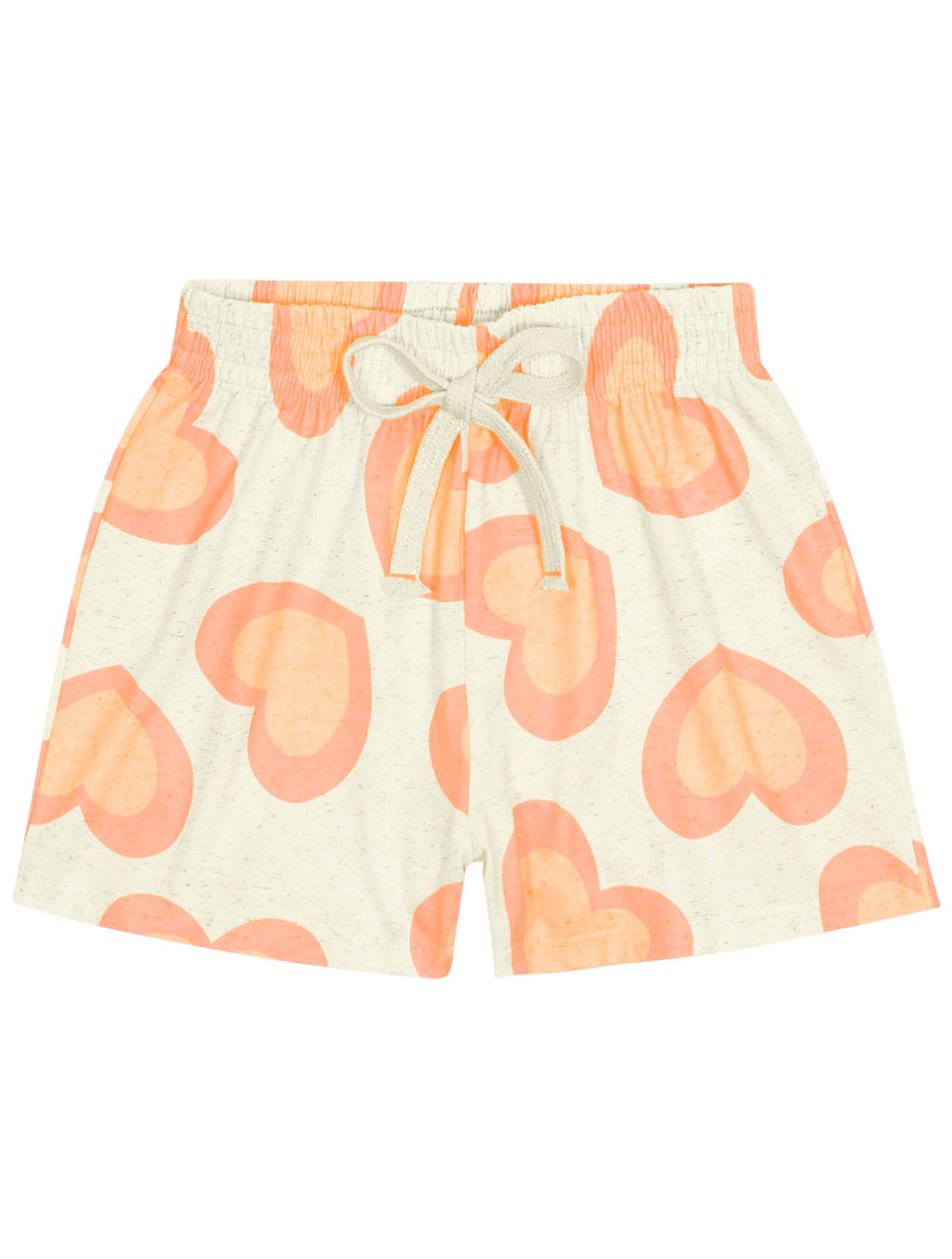 Conjunto Infantil Cinti Verão com Shorts Coração Laranja e Blusa