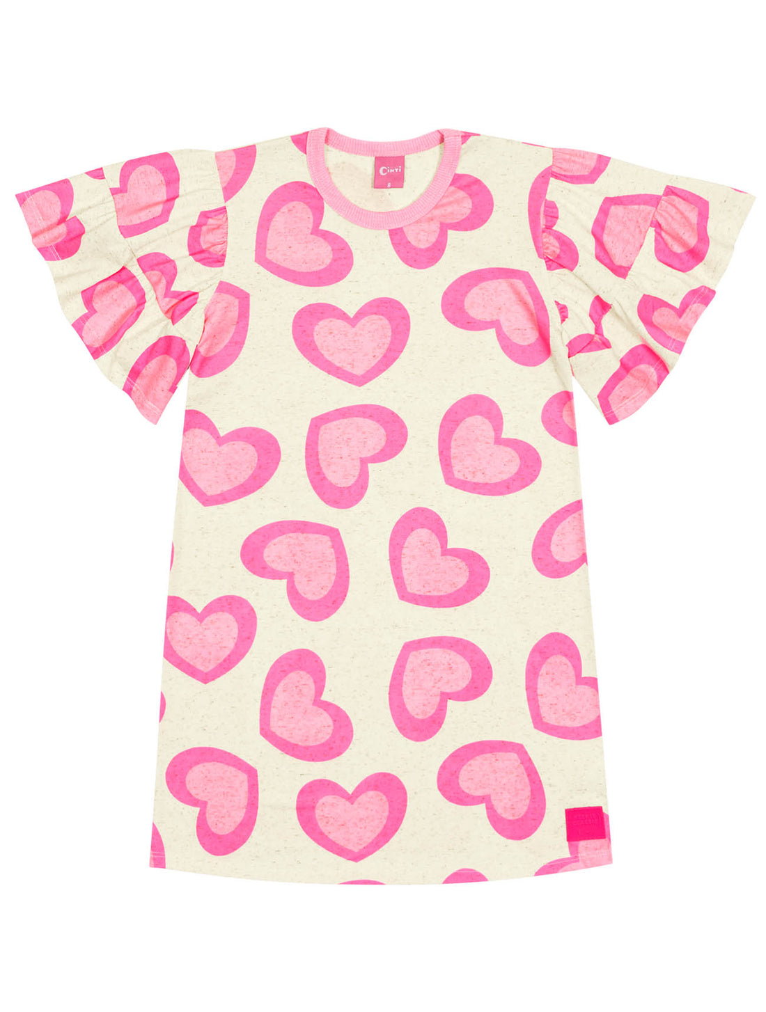 Vestido Infantil Cinti Verão Coração Rosa