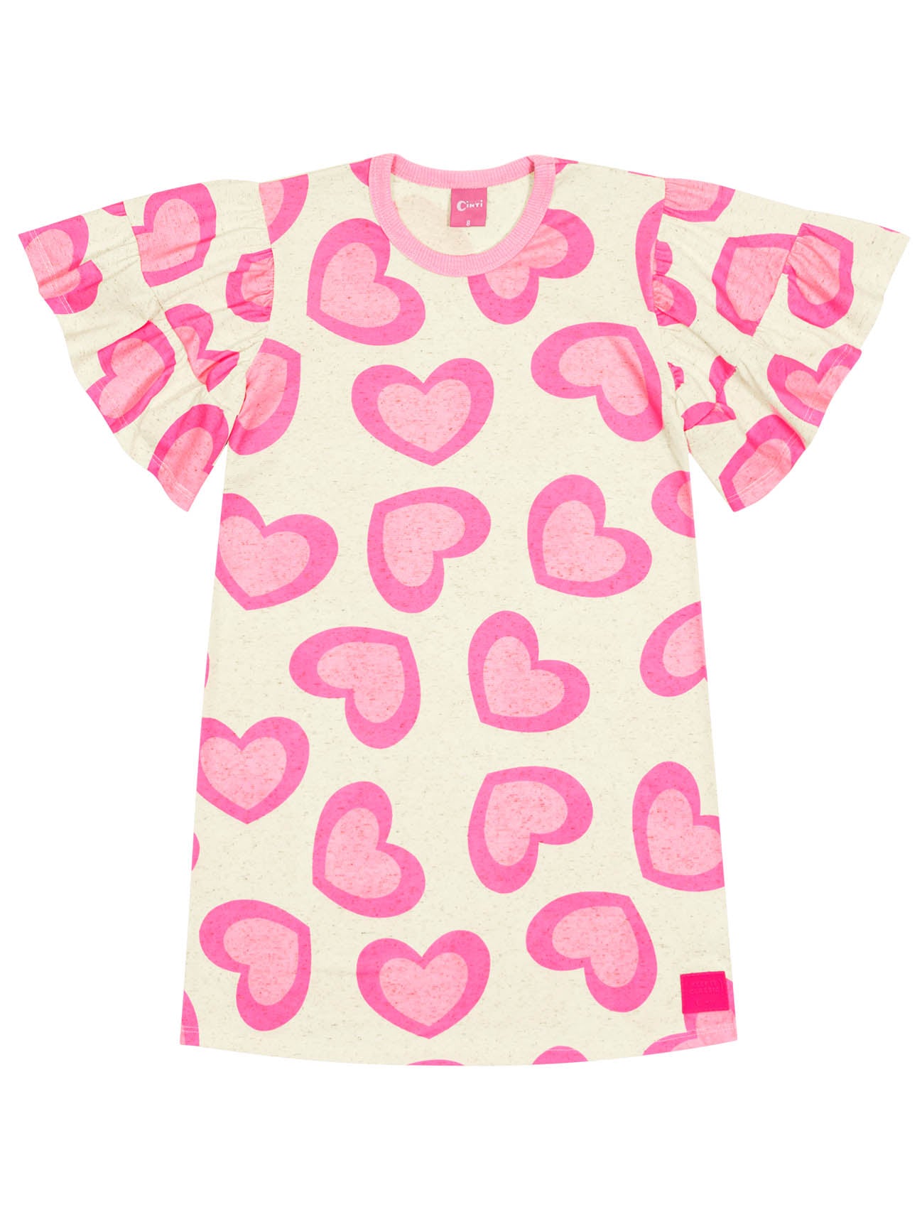 Vestido Infantil Cinti Verão Coração Rosa