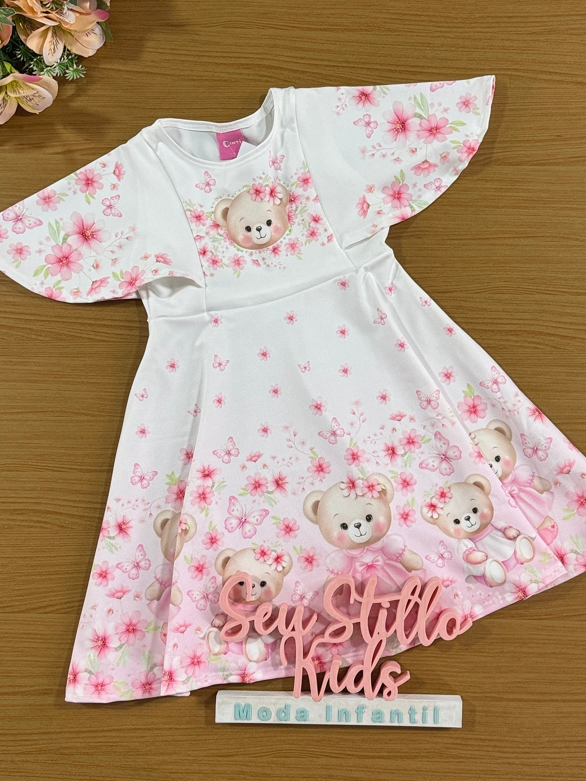 Vestido Infantil Cinti Verão Ursinhas
