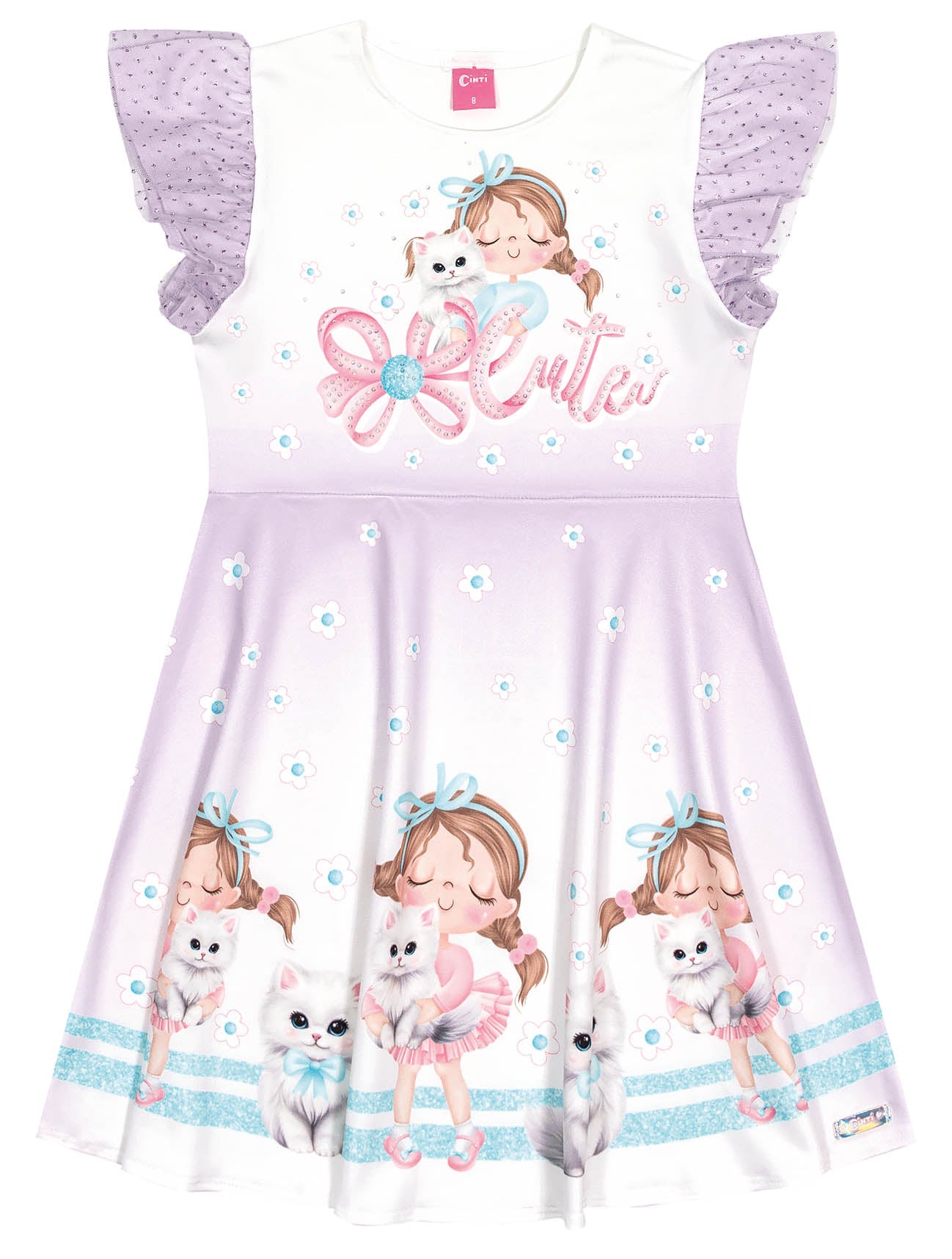 Vestido Infantil Cinti Verão Gatinha Cute