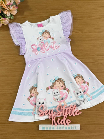 Vestido Infantil Cinti Verão Gatinha Cute