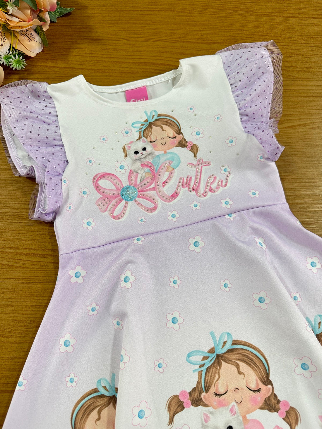 Vestido Infantil Cinti Verão Gatinha Cute