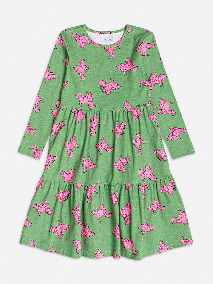 Vestido Infantil Momi Inverno Verde Cachorrinha