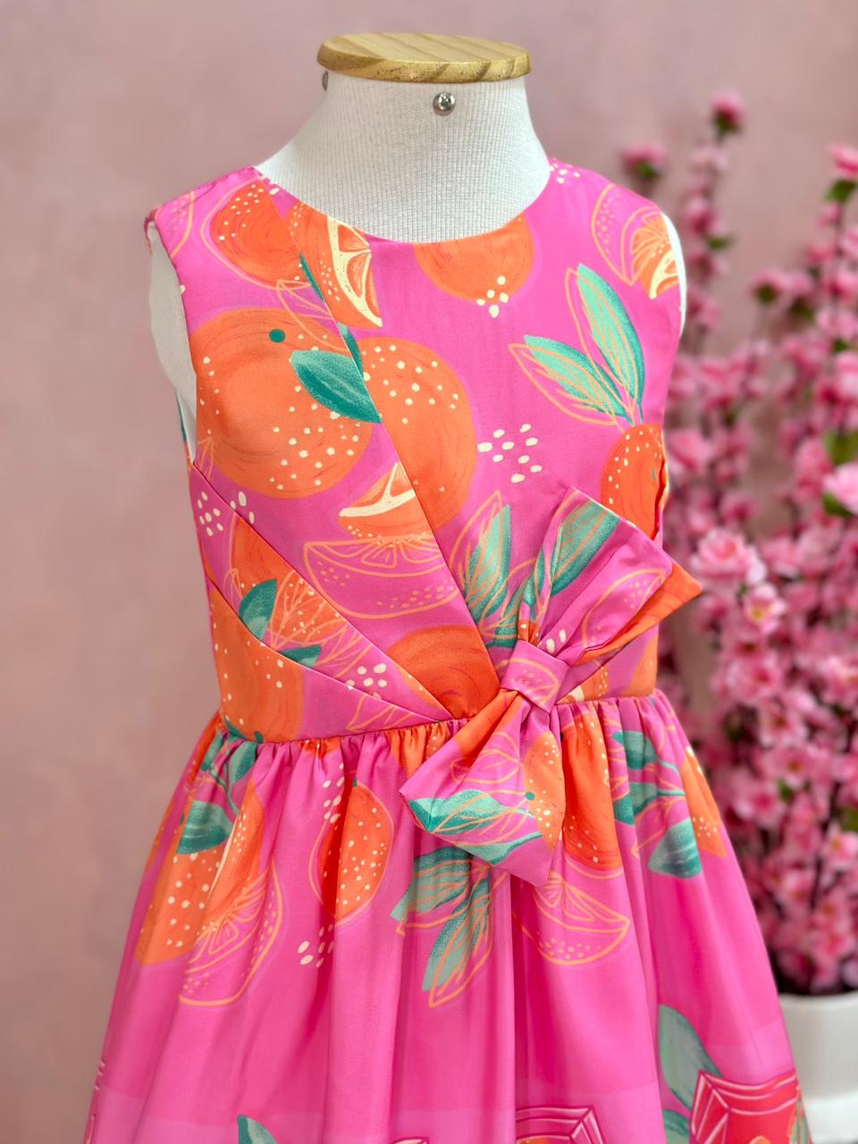 Vestido Infantil Mon Sucre Verão Laranjinha