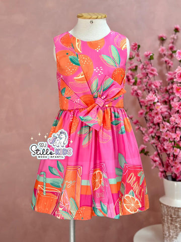 Vestido Infantil Mon Sucre Verão Laranjinha