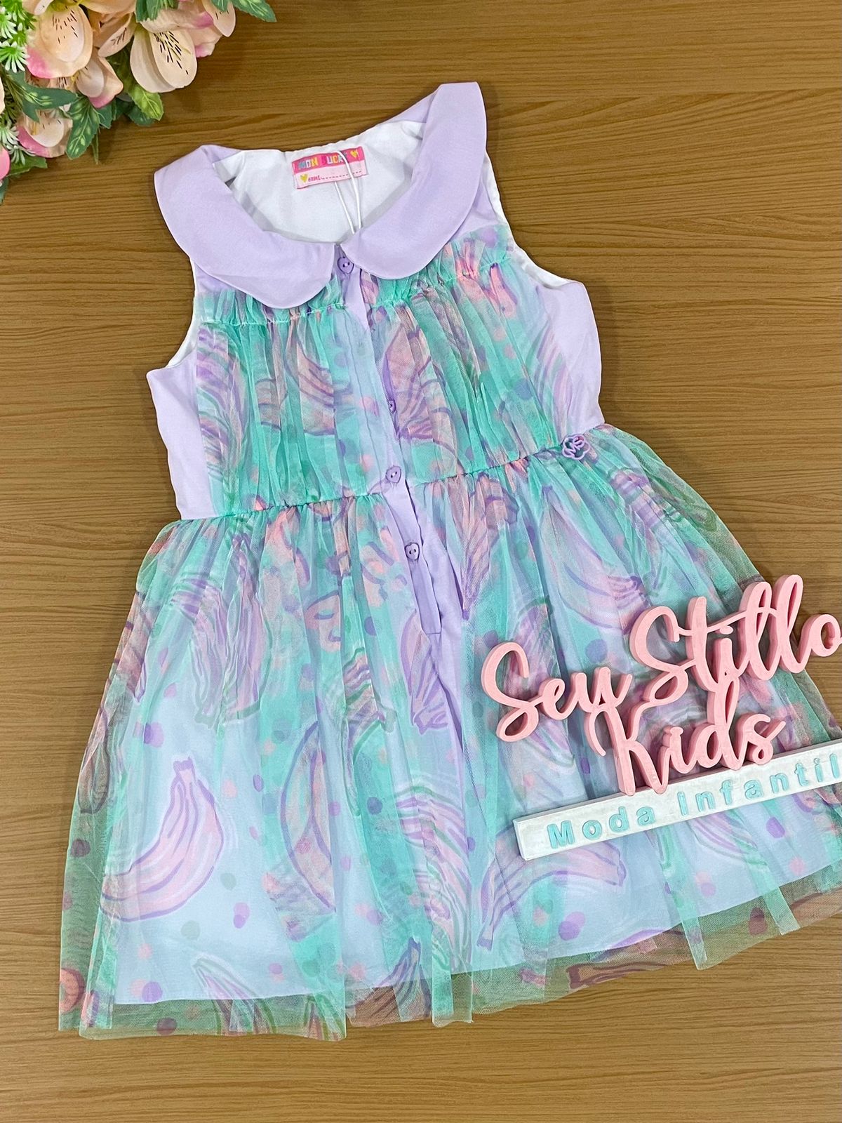 Vestido Infantil Mon Sucre Verão Bananinha