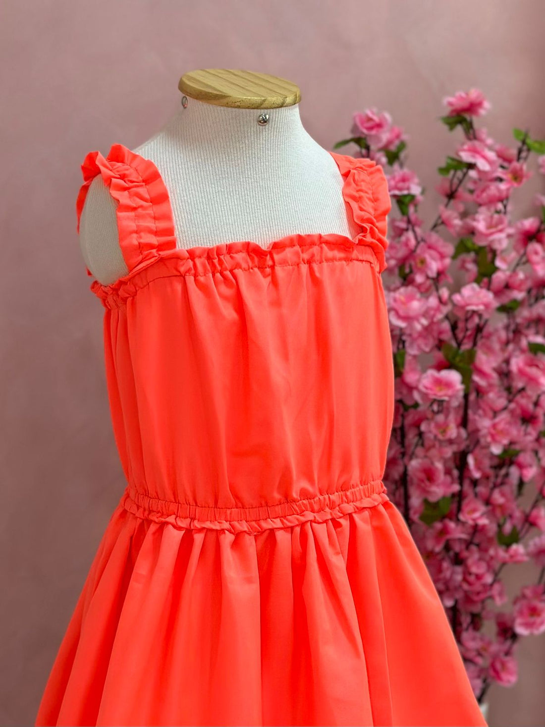 Vestido Infantil Mon Sucre Verão Laranja Neon