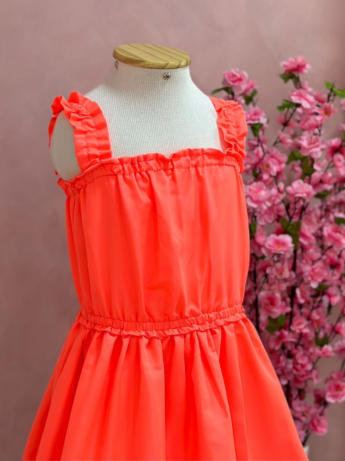 Vestido Infantil Mon Sucre Verão Laranja Neon