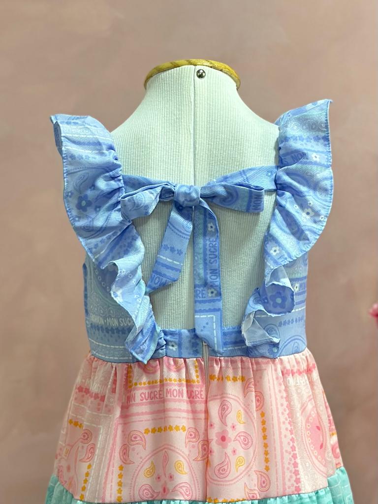 Vestido Infantil Mon Sucre Verão Coloridas Flores