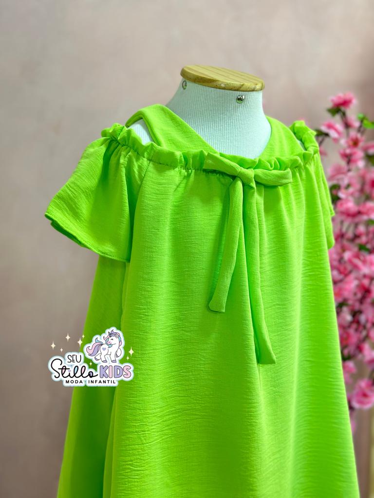 Vestido Infantil Mon Sucre Verão Verde Lima
