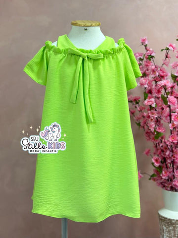 Vestido Infantil Mon Sucre Verão Verde Lima