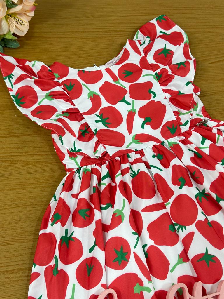 Vestido Infantil Mon Sucre Verão Legumes