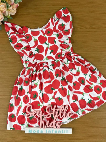 Vestido Infantil Mon Sucre Verão Legumes
