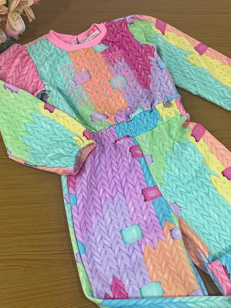 Macacão Infantil Mon Sucré Pantalona Colorido