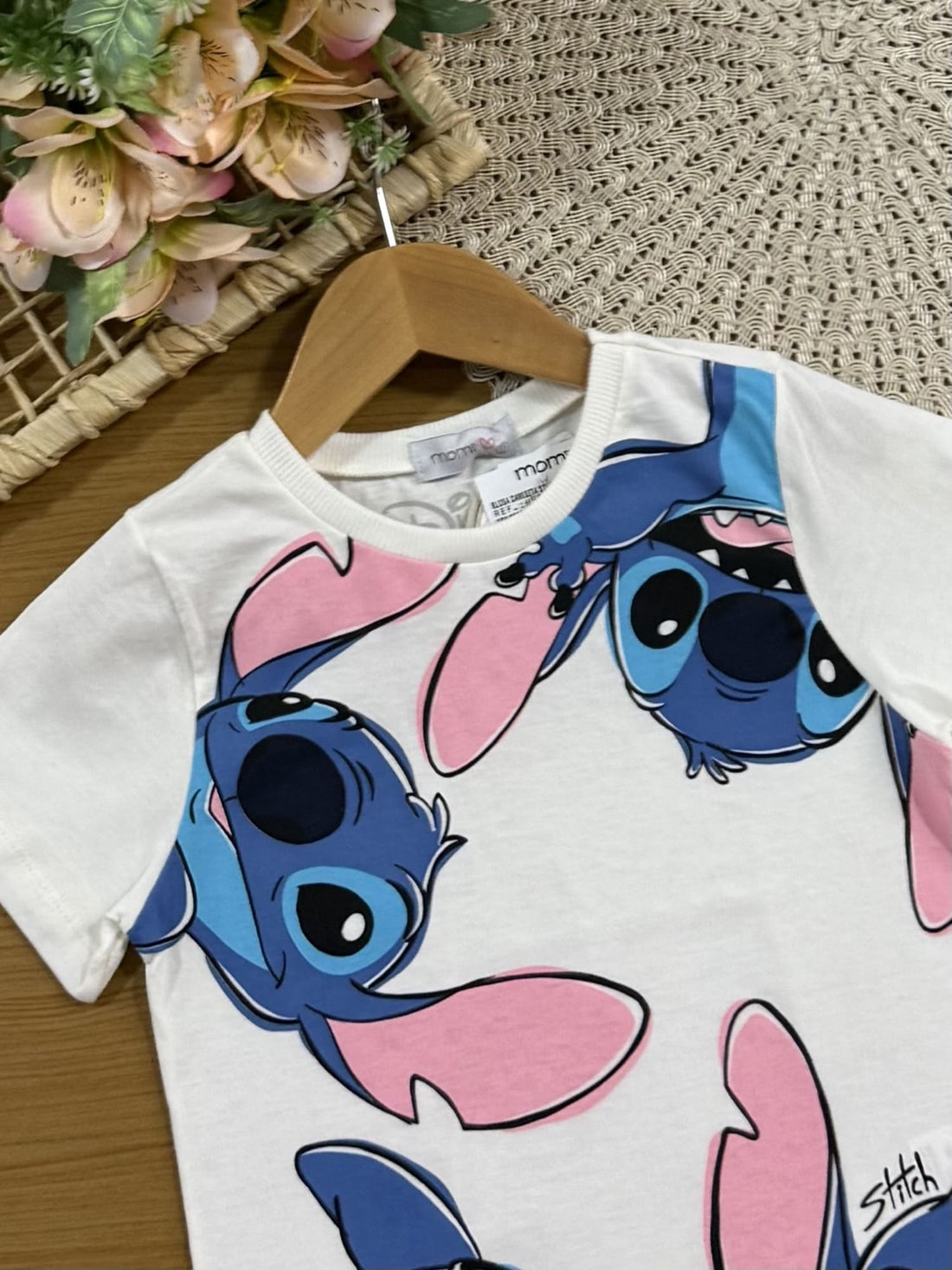 Blusa Infantil Momi Branca Stitch Disney