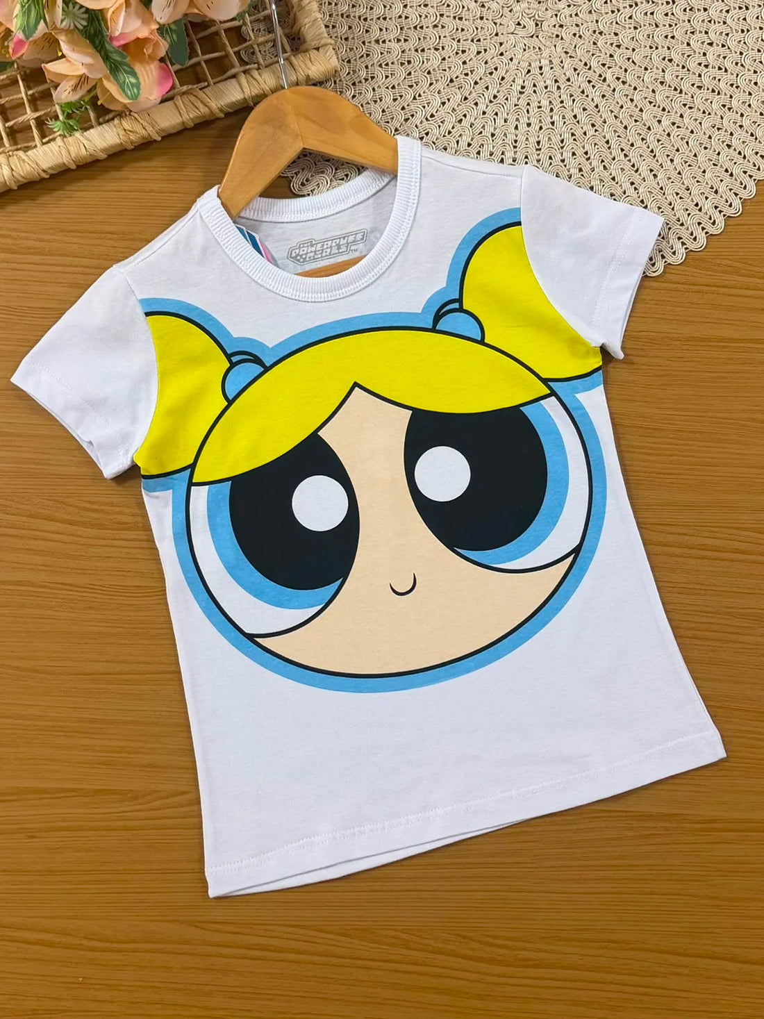 Pijama Infantil Menina Veggi com Shorts Colorido e Blusa Lindinha As Meninas Superpoderosas