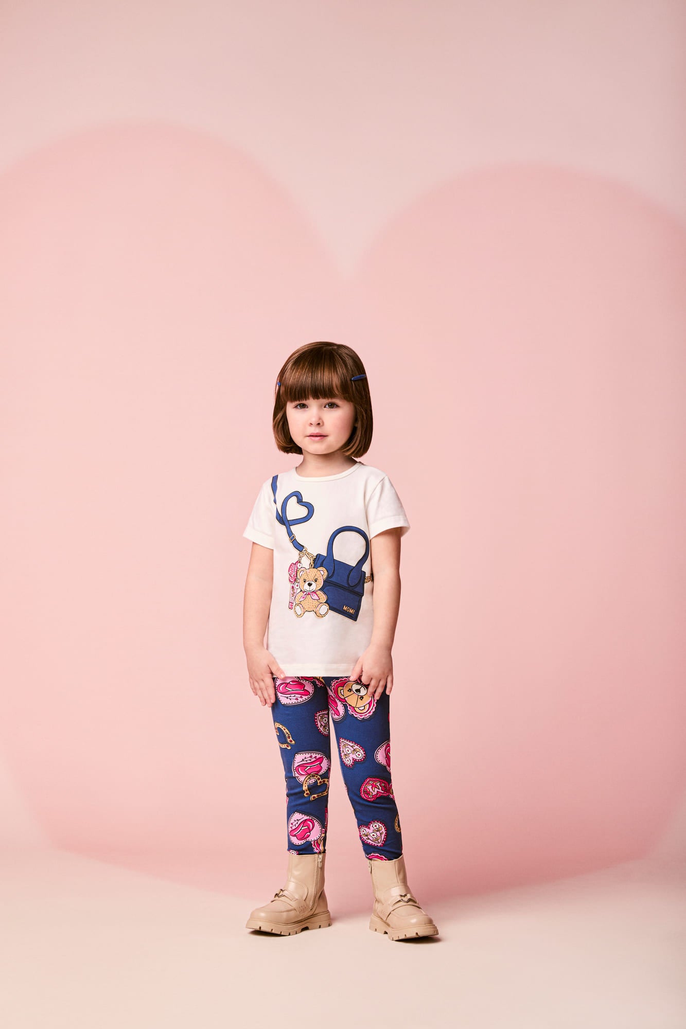 Conjunto Infantil Momi Inverno com Calça Legging e Blusa Manga Longa Ursinha Chaveiro
