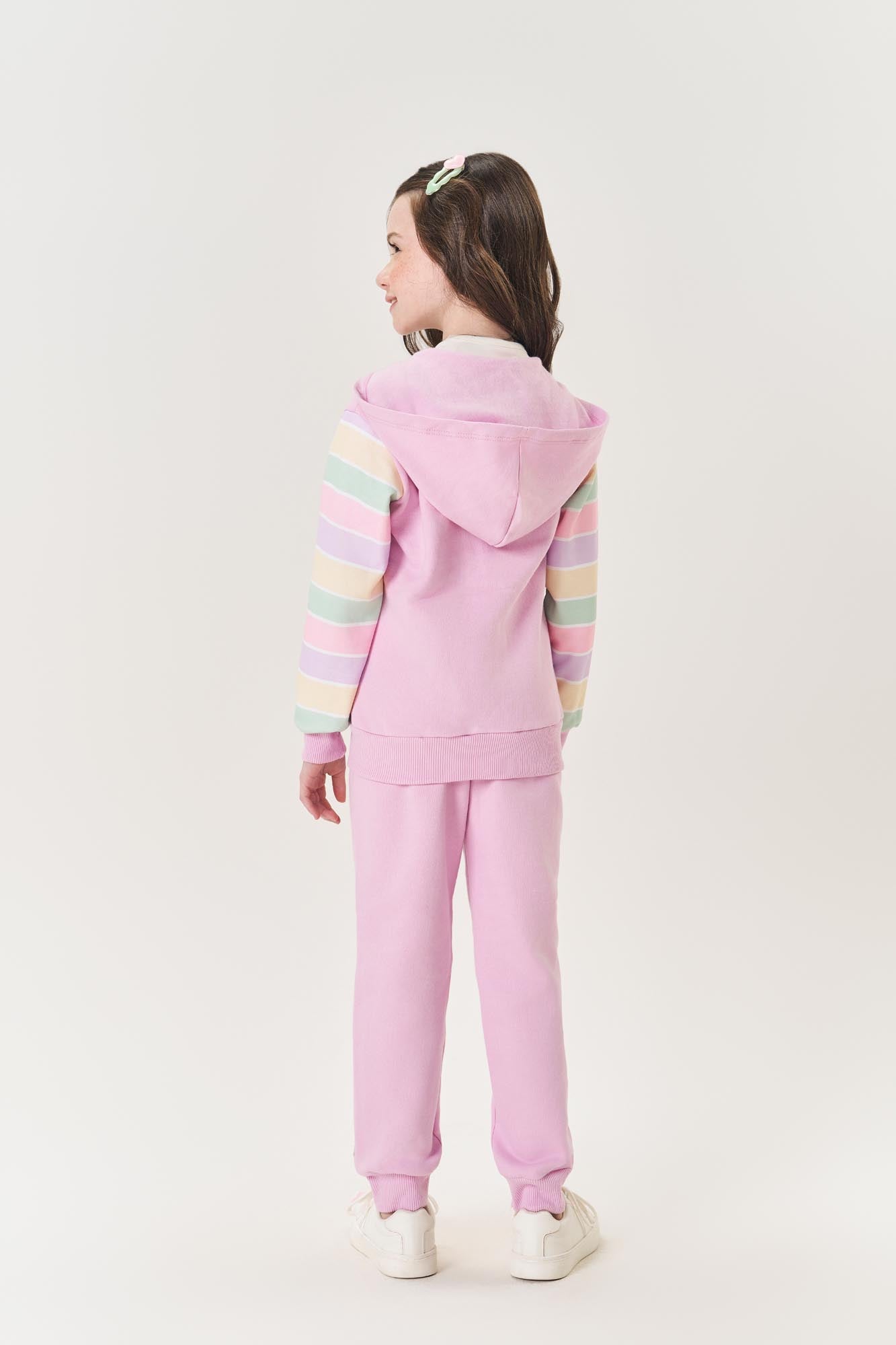 Conjunto Infantil Cinti Inverno Calça e Moletom Flanelado Lilás Unicórnio