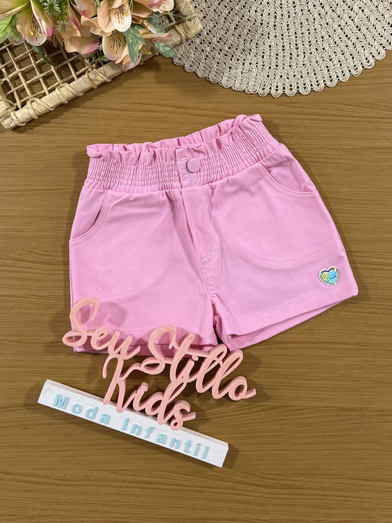 Shorts Infantil Cinti Verão Rosa