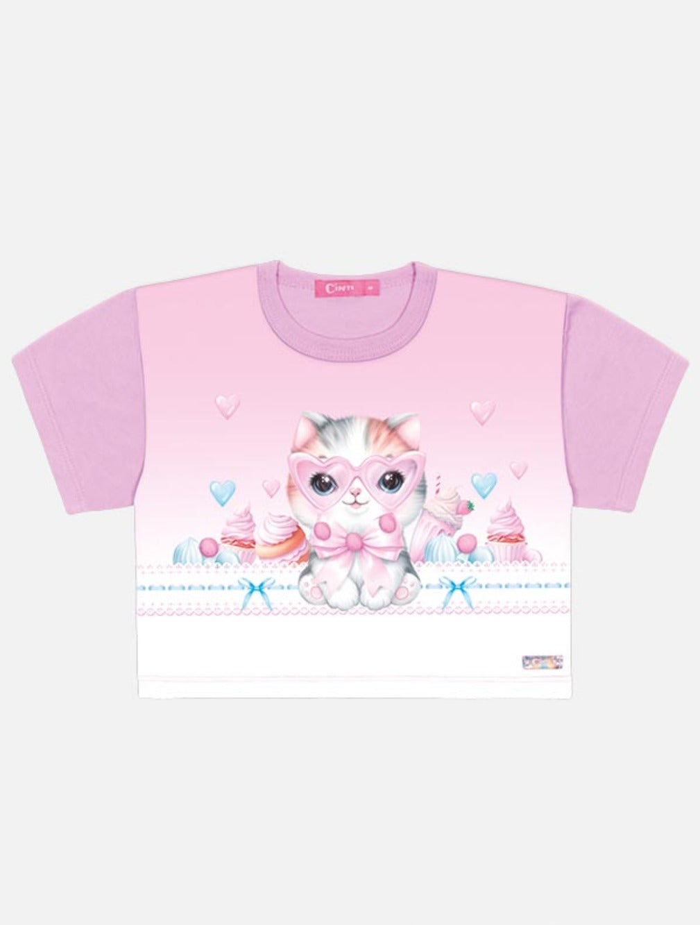 Blusa Infantil Cinti Verão Lilás Gatinha