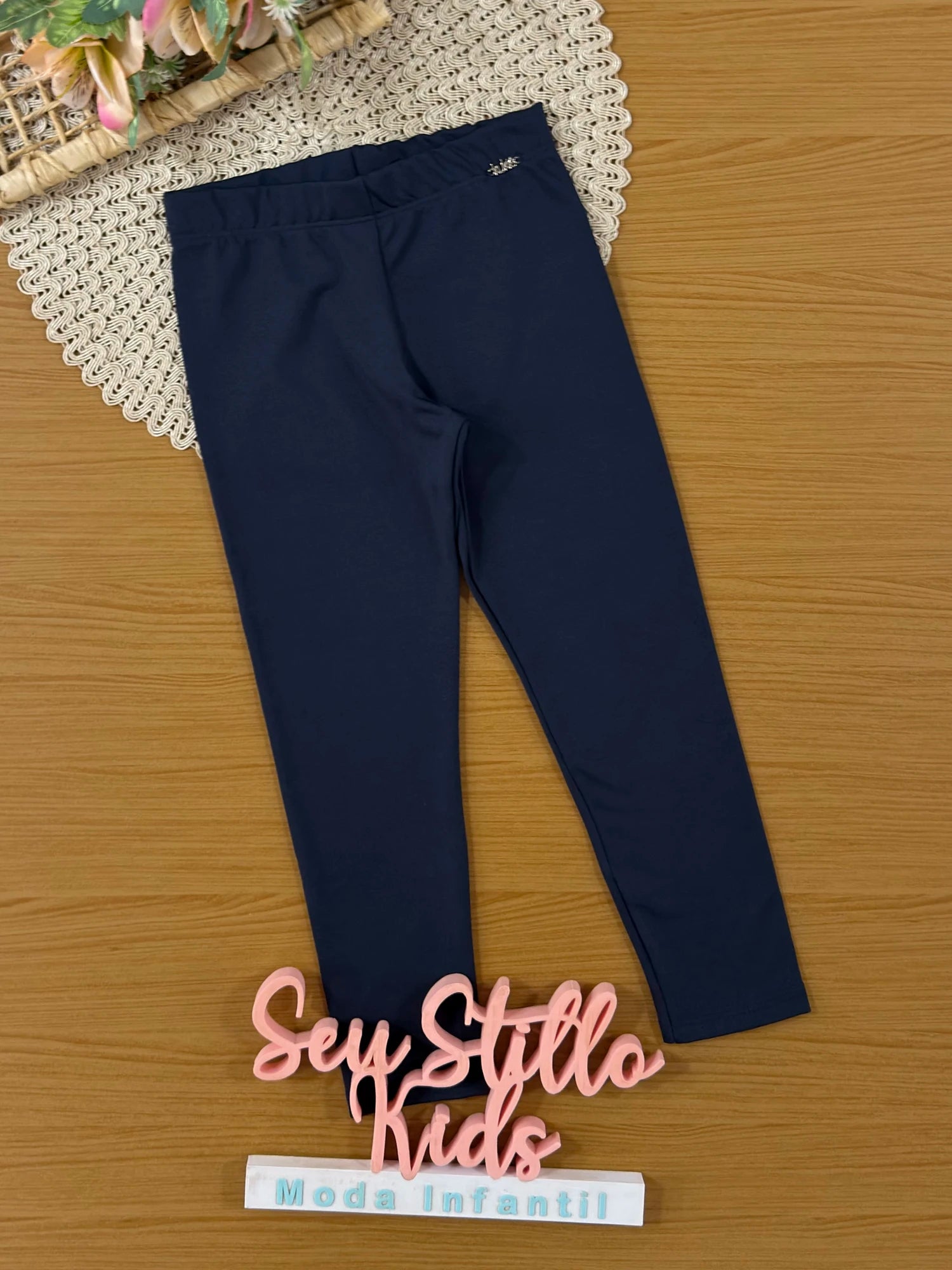 Calça Legging Infantil Kukiê Inverno Térmica Azul Marinho