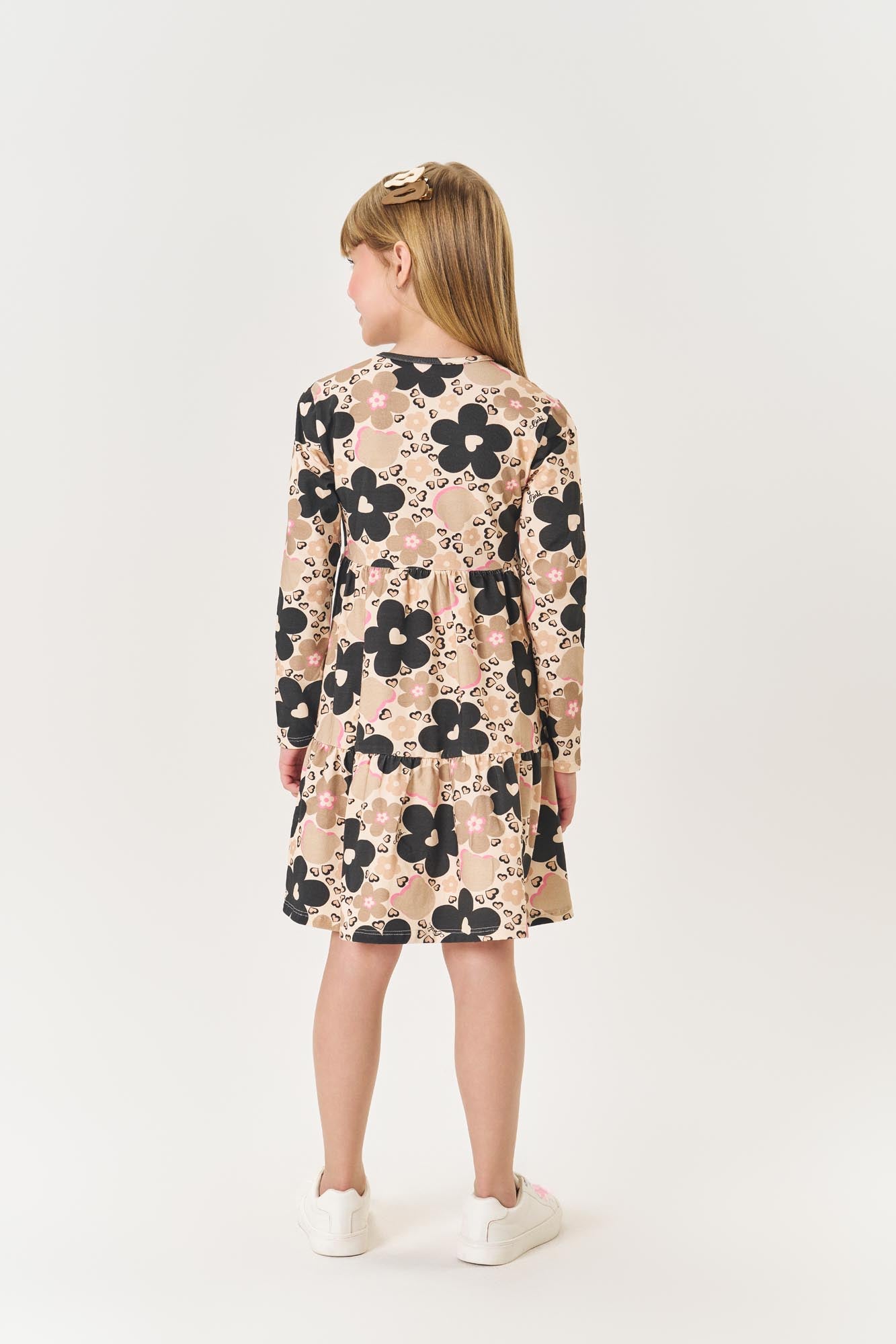 Vestido Infantil Cinti Inverno Bege Floral