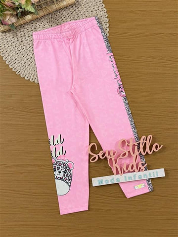 Calça Legging Infantil Térmica Cinti Inverno Rosa Oncinha