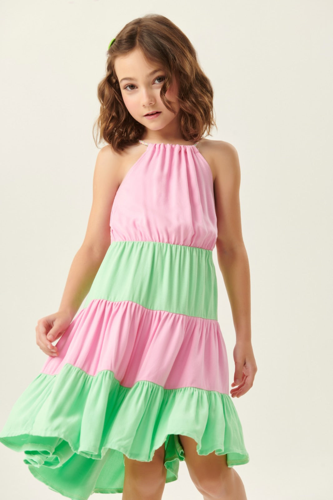 Vestido Infantil Catavento Verão Com Alças Colorido Love