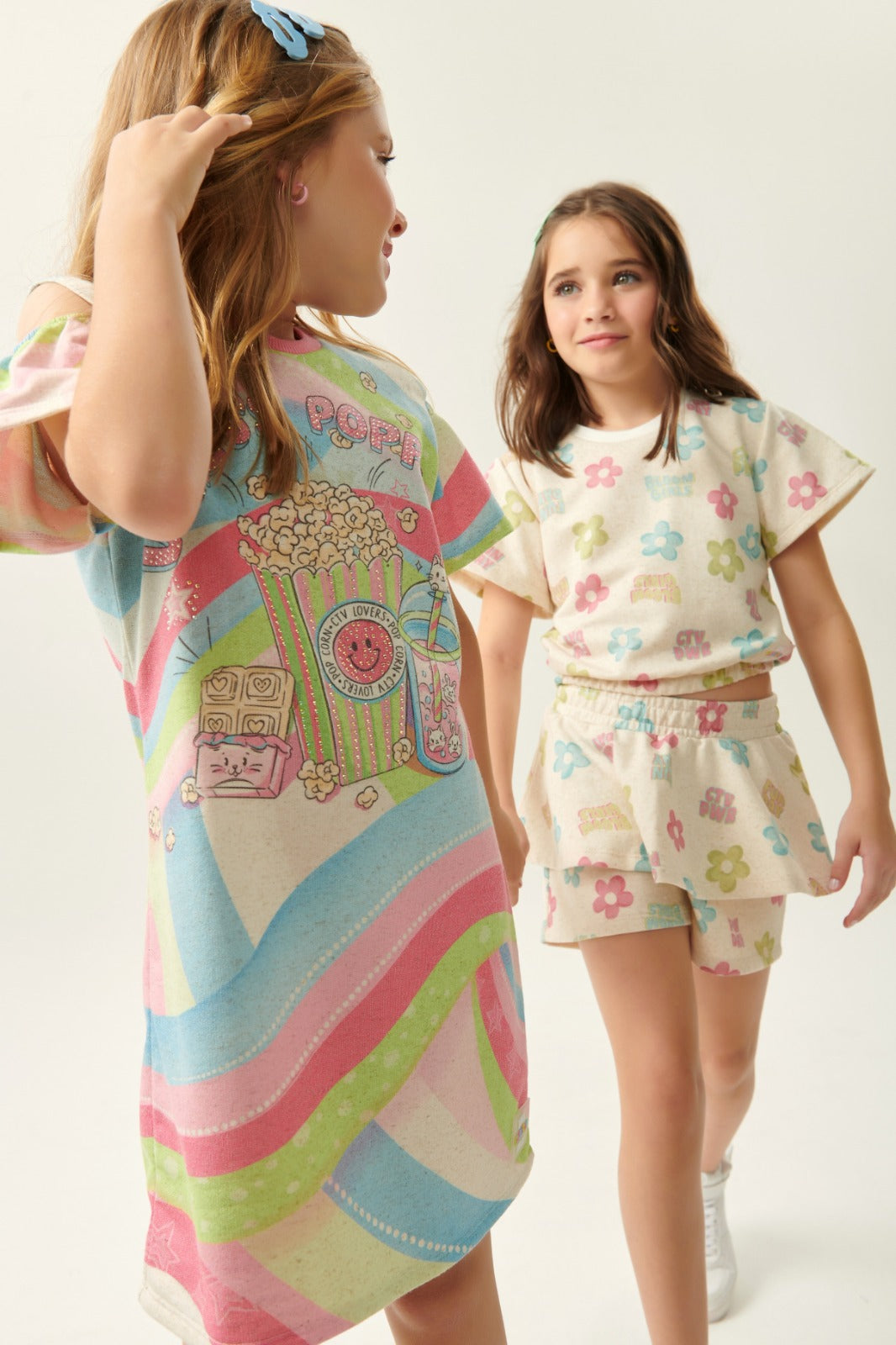 Vestido Infantil Catavento Verão Pipoca Colorida