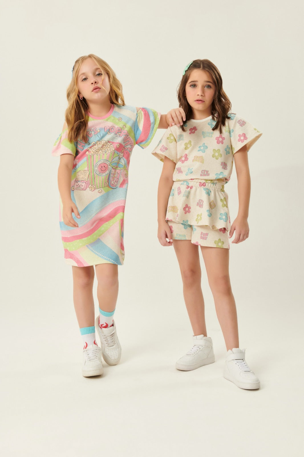 Vestido Infantil Catavento Verão Pipoca Colorida